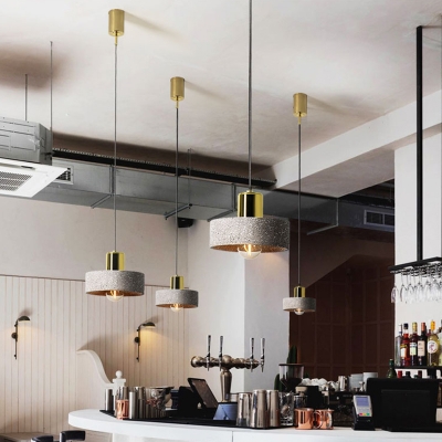Modern Style Geometric Ceiling Light Cement Single Restaurant Hanging Pendant Light