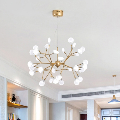 Tree Branch Living Room LED Suspension Light Metallic Nordic Style Chandelier Light in Gold