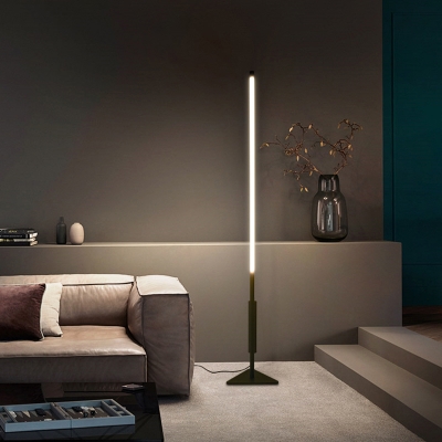 Tubular Metal Floor Standing Light Simplicity Black LED Floor Lighting for Bedroom