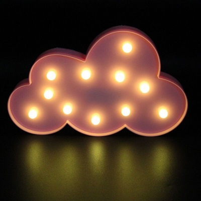 Cloud Shaped Plastic Night Lighting Decorative LED Battery Table Lamp for Bedroom