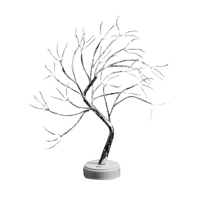 Plastic Tree Shaped Battery Night Light Artistic Integrated LED Firefly Table Lamp