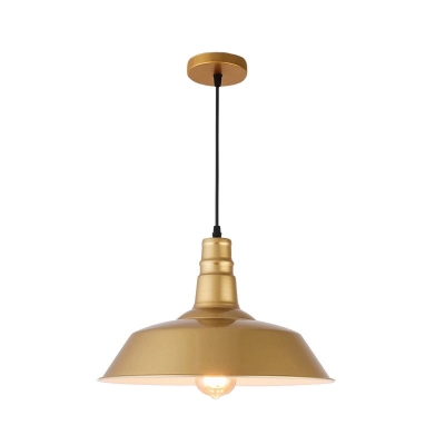 Simplicity Pot Lid Hanging Lamp Single-Bulb Metal Lighting Pendant for Restaurant