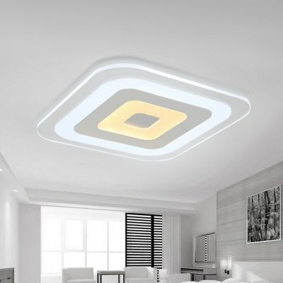 Ultrathin Geometric Flush Mount Ceiling Light Modern Acrylic Clear LED Flushmount