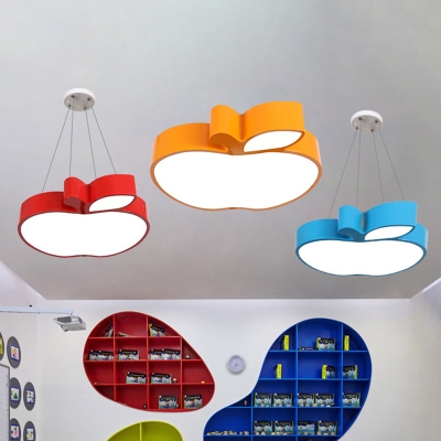 Apple Shaped LED Flush Mount Ceiling Fixture Cartoon Acrylic Kindergarten Flushmount Lighting