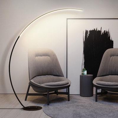 Arc LED Floor Standing Lamp Minimalist Acrylic Living Room Floor Light with Foot Switch
