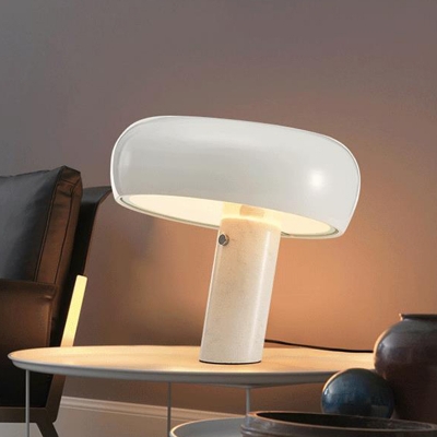 Cylinder Base Bedside Table Lighting Marble Single-Bulb Nordic Style Nightstand Lamp