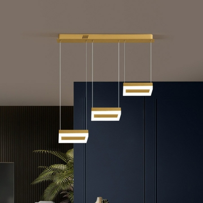 Geometric LED Multi-Light Pendant Modern Acrylic Dining Room Ceiling Suspension Lamp