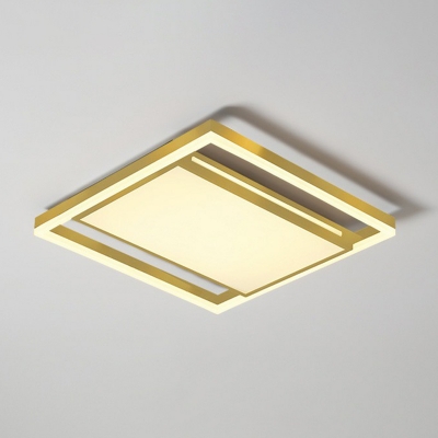 Geometric Shaped Bedroom Flush Mount Acrylic Modernist LED Ceiling Lighting in Gold