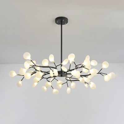 Minimalist Tree Branch Chandelier Lighting Metallic Living Room LED Pendant Light