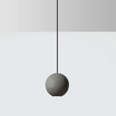 Simplicity Ball Shaped Ceiling Light Cement 1 Head Restaurant Hanging Pendant Light