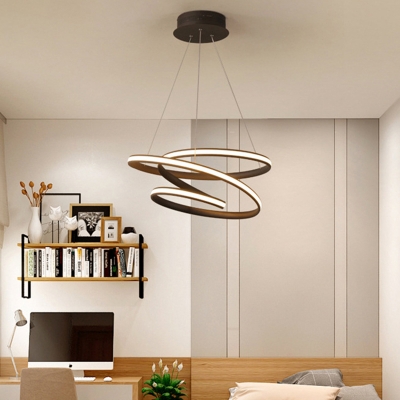 Whirl Line Art Ceiling Chandelier Simplicity Acrylic Coffee Hanging Lamp for Dining Room