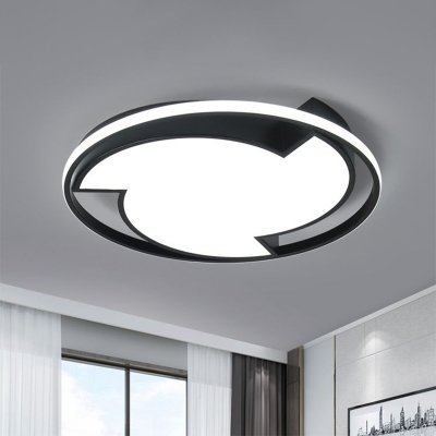 Wind Shaped LED Ceiling Light Fixture Nordic Metal Black Flushmount Ceiling Lamp