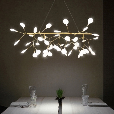Branch Dining Room LED Pendant Light Metallic Postmodern Hanging Island Light in Gold