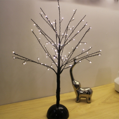 Copper Wire Starry Tree Night Lamp Artistic Battery LED Table Lighting for Living Room