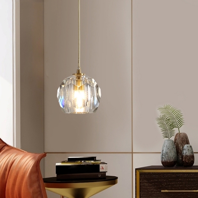 Cut K9 Crystal Ball Pendant Light Postmodernism Brass LED Multi Hanging Light Fixture
