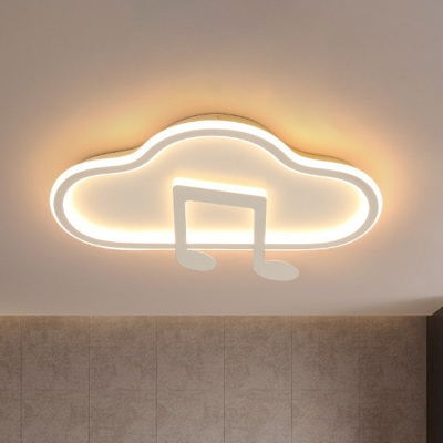 Kids Cloud and Musical Rhythm Flushmount Acrylic Bedroom LED Flush Ceiling Light