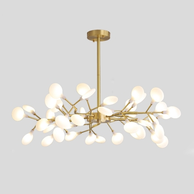 Metallic Branch Chandelier Pendant Light Simplistic LED Hanging Light for Living Room