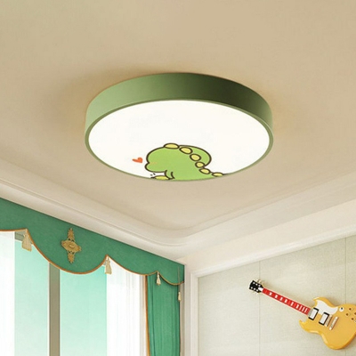 Round Kids Bedroom Flush Mount Ceiling Light Acrylic Cartoon LED Flush Mount Spotlight