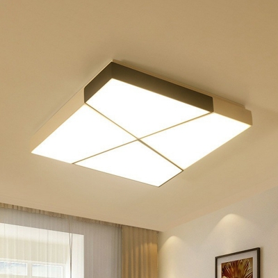 Splicing Acrylic LED Flush Ceiling Light Fixture Minimalist Black and White Flush Mounted Lamp