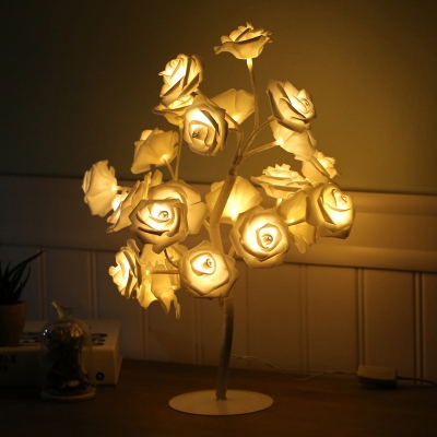 Stylish Decorative Tree Shaped Table Lamp PVC Girls Bedroom USB LED Nightstand Light