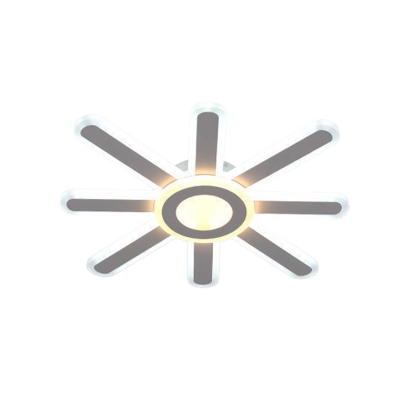 Sunburst LED Flushmount Ceiling Lamp Minimalistic Acrylic White Semi Flush Light for Bedroom