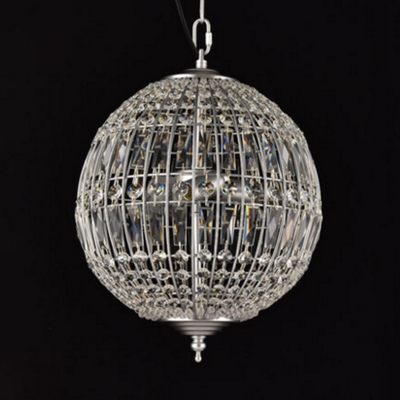 Opulent Inlaid Crystal Globe Chandelier Victorian Dining Room Ceiling Light Fixture