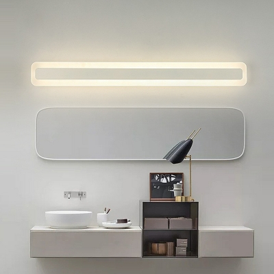 Rectangle Bathroom LED Wall Sconce Lighting Acrylic Contemporary Vanity Lamp in White