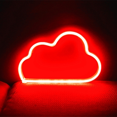Simplicity Cloud Shaped Mini Night Lamp Rubber Kids Room Battery LED Wall Light in White