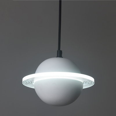 Cement Planet Shaped LED Suspension Lighting Nordic Style 1 Bulb Pendant Ceiling Light