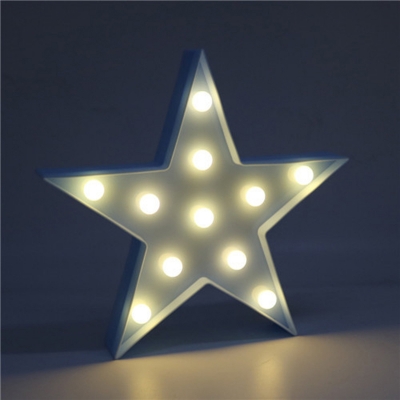 Five-Pointed Star Night Light Kids Plastic Nursery Battery Powered LED Wall Lamp