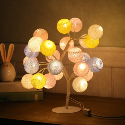 Stylish Decorative Tree Shaped Table Lamp PVC Girls Bedroom USB LED Nightstand Light