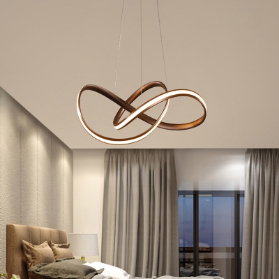 Artistry Twist Chandelier Lighting Metallic Dining Room LED Suspension Pendant Light