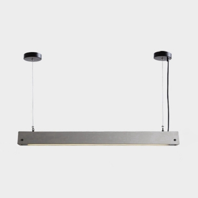 Concrete Bar-Shaped LED Island Light Fixture Simplicity Grey Pendant Lighting for Dining Room