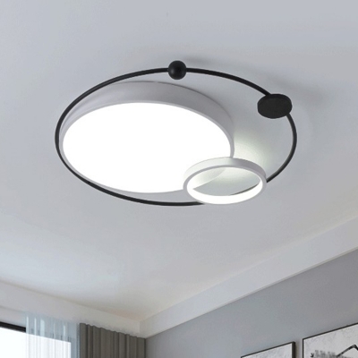 Creative Minimalist LED Flushmount Orbit Shaped Ceiling Light with Acrylic Shade