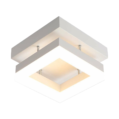 Mini LED Semi Flush Ceiling Light Nordic Acrylic Hallway Flush Mounted Lamp in White