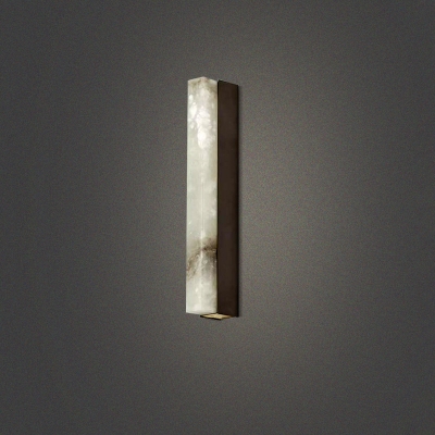 Tubular Mica Wall Lamp Postmodern 1-Light LED Sconce Light with Rectangle Backplate