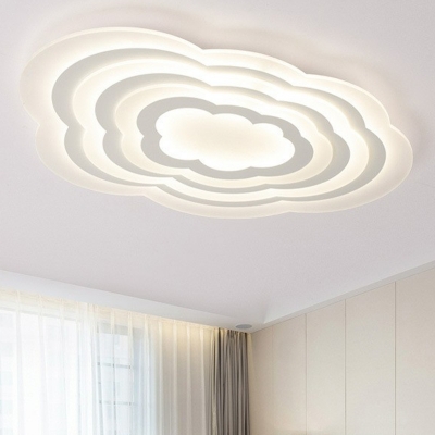White Cloud Ultrathin Ceiling Flush Cartoon Acrylic LED Flush Mount Light Fixture