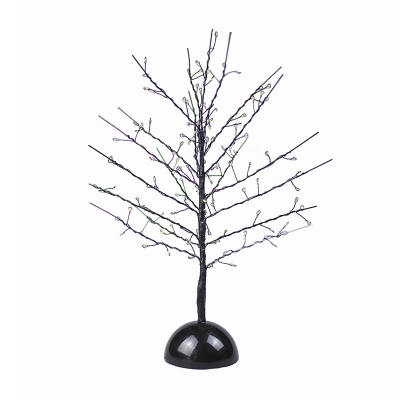 Black Finish Tree Festive Table Light Artistry Copper Wire Battery LED Nightstand Lamp