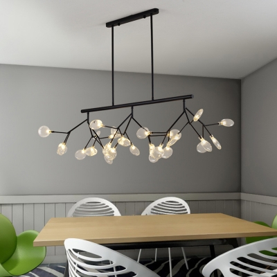 Clear Glass Firefly Shade Island Pendant Lighting Simplistic LED Hanging Light Fixture