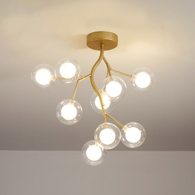 Nordic Style Branch LED Pendant Light Metallic Living Room Chandelier Lighting in Gold