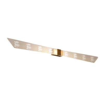 Simplicity Linear Vanity Light Fixture Acrylic Bathroom LED Wall Sconce Light in Gold