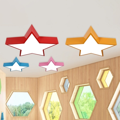 Star Nursery School LED Ceiling Light Acrylic Cartoon Flush Mount Lighting Fixture