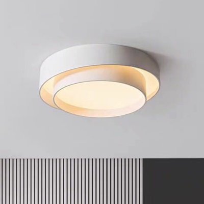 White Layer LED Ceiling Mounted Fixture Modernism Metal Flush Mount Light with Acrylic Diffuser