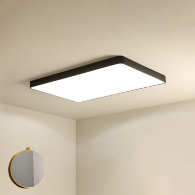 Black Plank Shaped Ceiling Light Fixture Simplicity LED Acrylic Flush Mount Lighting