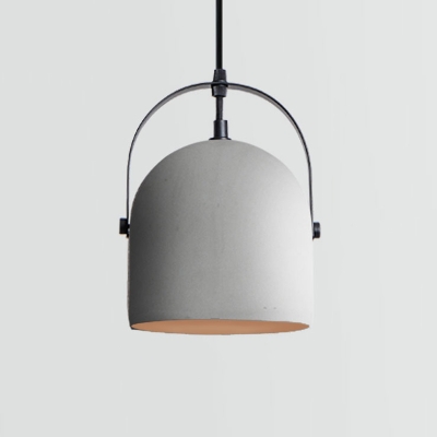 Dome Shaped Pendulum Light Nordic Concrete Single Kitchen Pendant Lamp with Handle