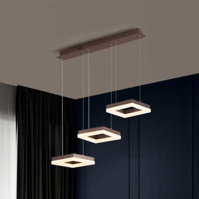 Geometric LED Multi-Light Pendant Modern Acrylic Dining Room Ceiling Suspension Lamp