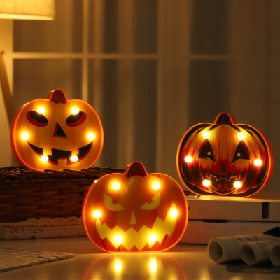 Halloween Pumpkin Mini Night Table Lamp Kids Plastic Bedside Battery Wall Night Lighting