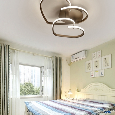 Loving Heart Led Flush Mount Light Fixture Minimalist Metal Bedroom Ceiling Light