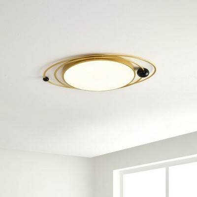 Nordic Style Ringed Planet Ceiling Lighting Acrylic Bedroom LED Flush Mount Light Fixture