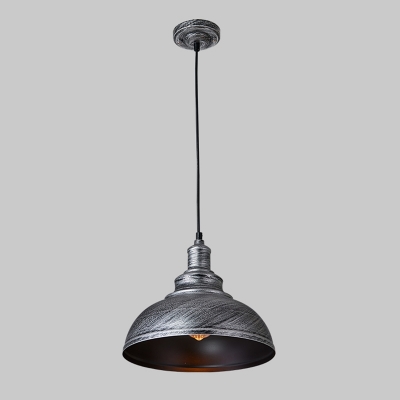 Pot Cover Metallic Suspension Lighting Retro Style 1 Head Restaurant Pendant Ceiling Light